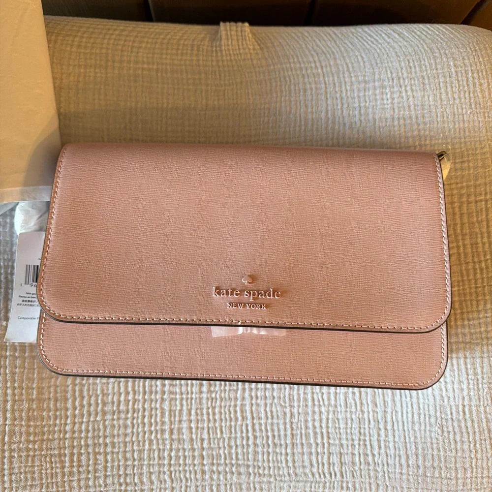 Kate Spade Tutu Pink Textured‎ Patent Leather Madison Medium Flap